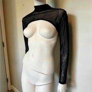 Dolls kill Club EXX black sheer mock neck shrug